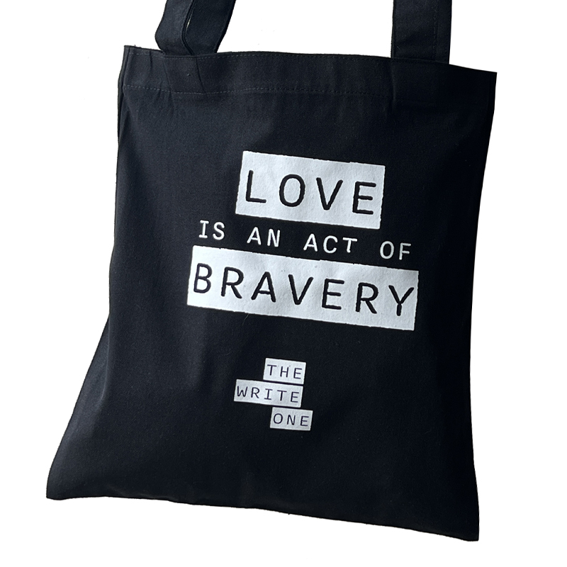 THE WRITE ONE CANVAS TOTE BAG BLACK