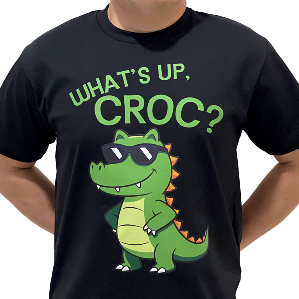 WHAT'S UP, CROC? ADULT SHIRT BLACK (LOLONG)