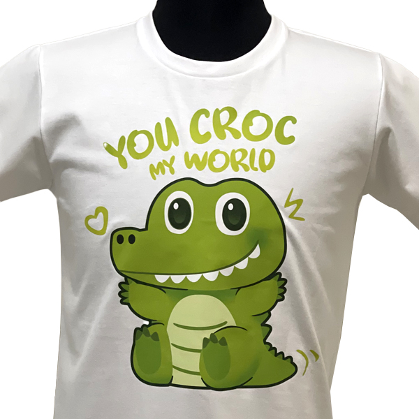 YOU CROC MY WORLD KIDDIE SHIRT WHITE (LOLONG)